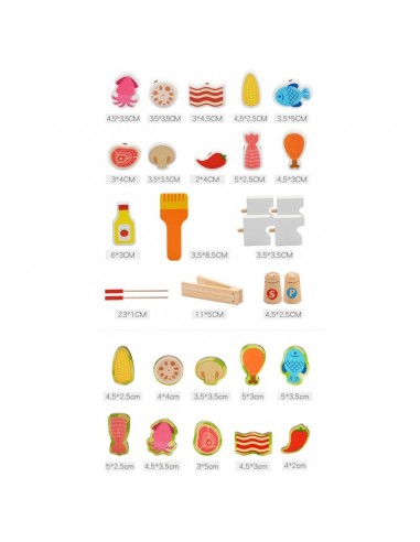 Drewniany grill płaski z akcesoriami