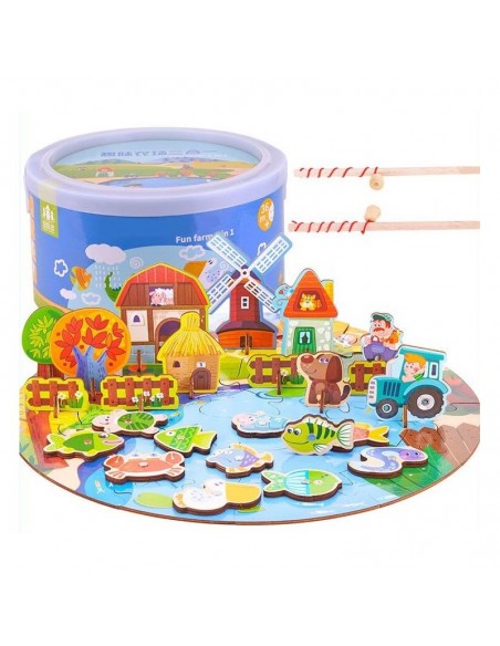 Puzzle magnetyczne do łowienia farma 3D