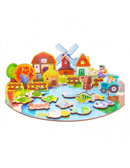 Puzzle magnetyczne do łowienia farma 3D