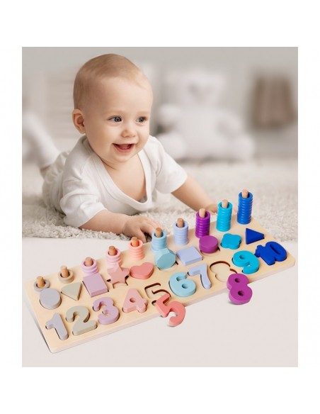 Nakładanka liczby i kształty 3w1