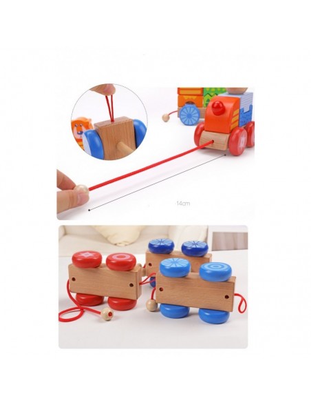 Duży pociąg drewniany zoo