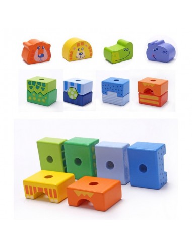 Duży pociąg drewniany zoo