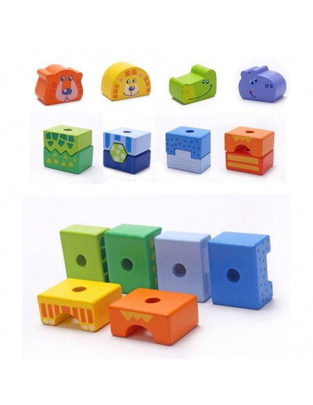 Duży pociąg drewniany zoo