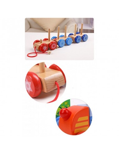 Duży pociąg drewniany zoo