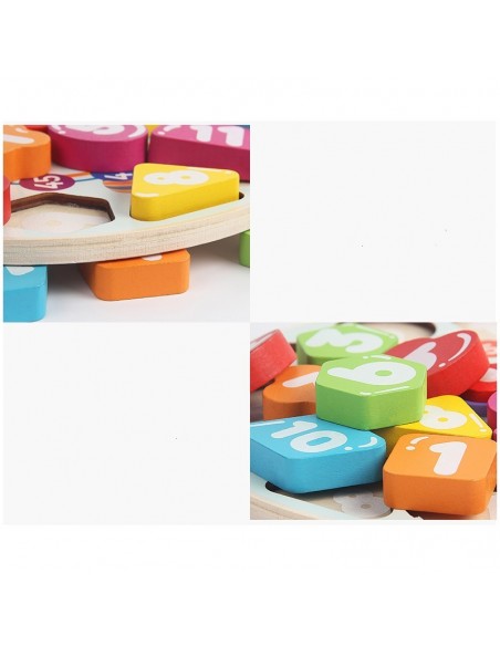 Drewniany zegar edukacyjny nauka liczenia