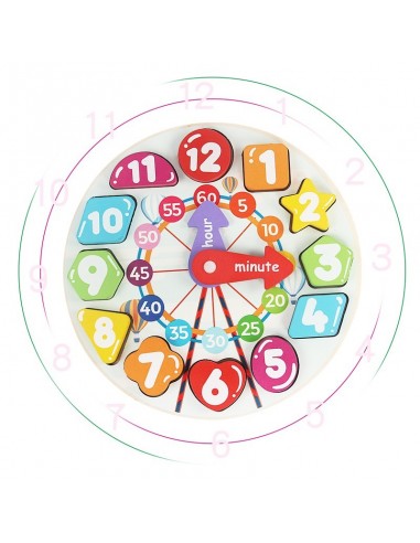 Drewniany zegar edukacyjny nauka liczenia