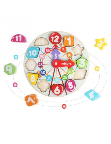 Drewniany zegar edukacyjny nauka liczenia