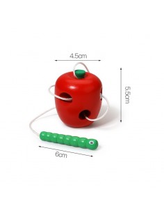 Drewniana przeplatanka owoce i robaki 2