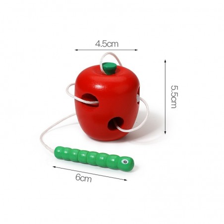 Drewniana przeplatanka owoce i robaki
