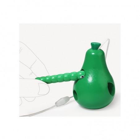 Drewniana przeplatanka owoce i robaki