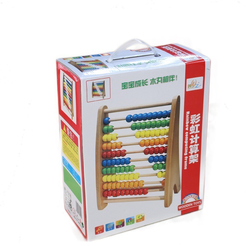 Duże kolorowe liczydło drewniane tęcza