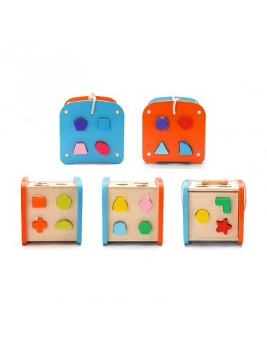 Duża drewniana kostka edukacyjna sorter