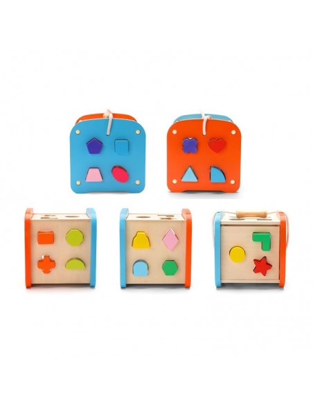 Duża drewniana kostka edukacyjna sorter