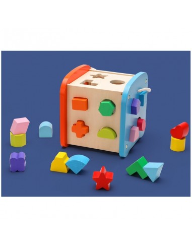 Duża drewniana kostka edukacyjna sorter