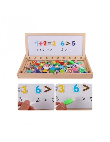 Drewniana tablica magnetyczna skrzynka nauka liczenia