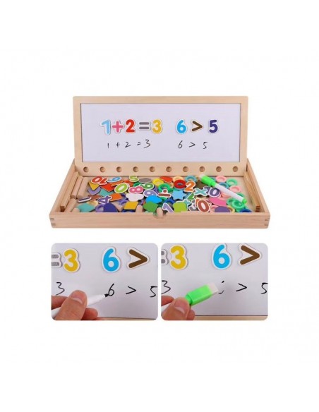 Drewniana tablica magnetyczna skrzynka nauka liczenia