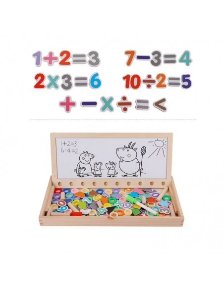 Drewniana tablica magnetyczna skrzynka nauka liczenia