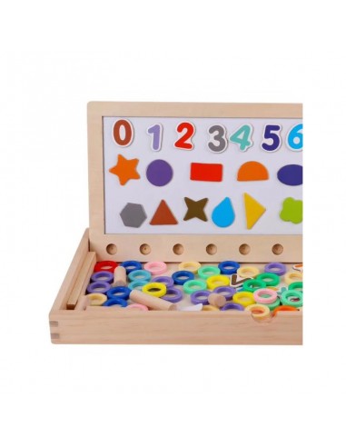 Drewniana tablica magnetyczna skrzynka nauka liczenia