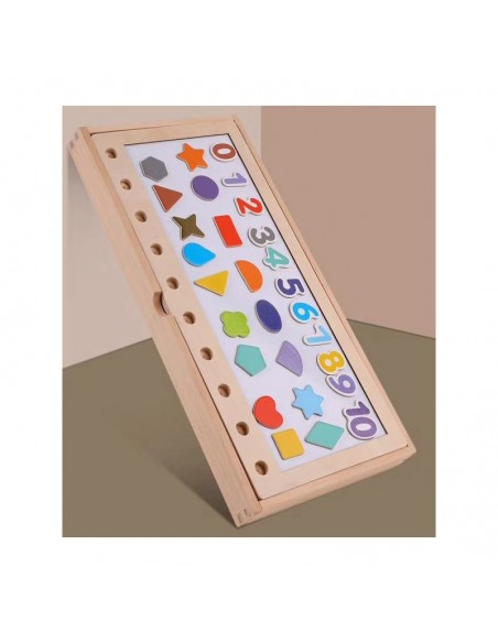 Drewniana tablica magnetyczna skrzynka nauka liczenia