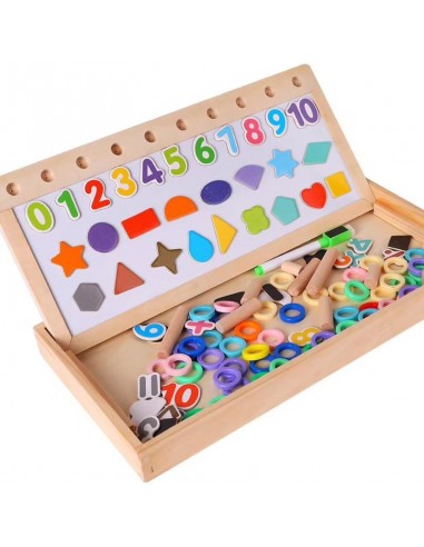 Drewniana tablica magnetyczna skrzynka nauka liczenia