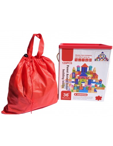 Klocki drewniane ocean 120 szt. w pudełku