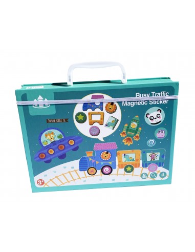 Puzzle magnetyczne pojazdy w walizce tablica