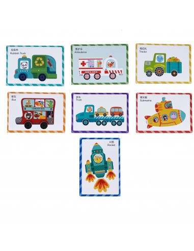 Puzzle magnetyczne pojazdy w walizce tablica