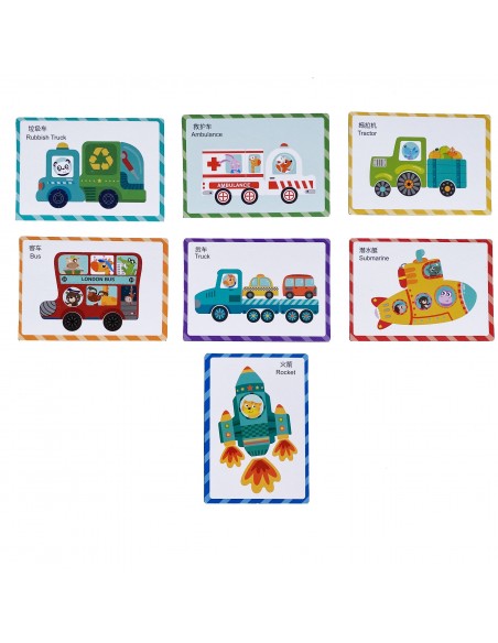 Puzzle magnetyczne pojazdy w walizce tablica