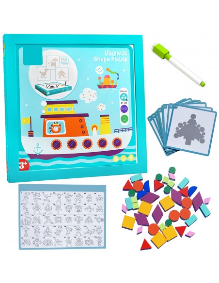 Puzzle magnetyczne kształty tablica