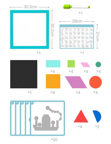 Puzzle magnetyczne kształty tablica