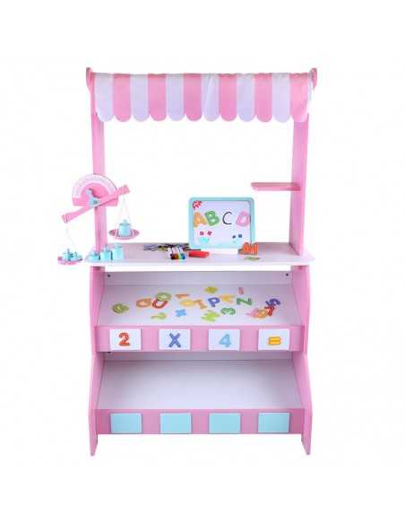 Drewniany sklep różowy