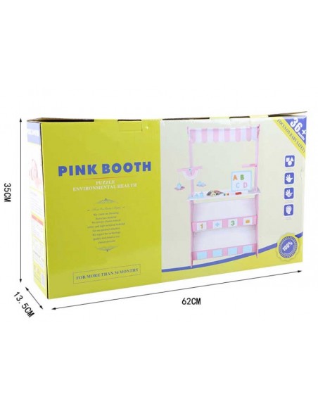 Drewniany sklep różowy