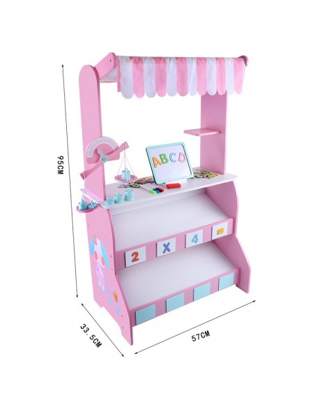 Drewniany sklep różowy