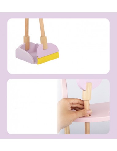 Drewniany zestaw do sprzątania