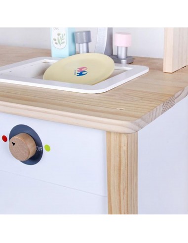 Drewniana kuchnia z pralką