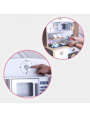 Drewniana kuchnia z pralką