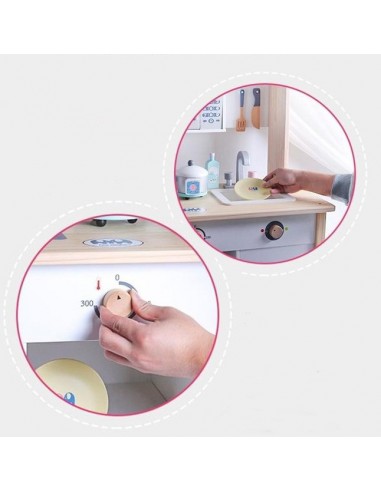 Drewniana kuchnia z pralką