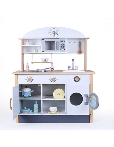 Drewniana kuchnia z pralką