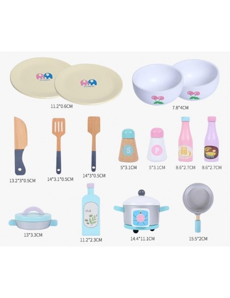 Drewniana kuchnia z pralką