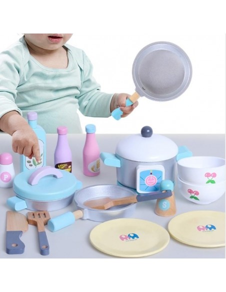 Drewniana kuchnia z pralką