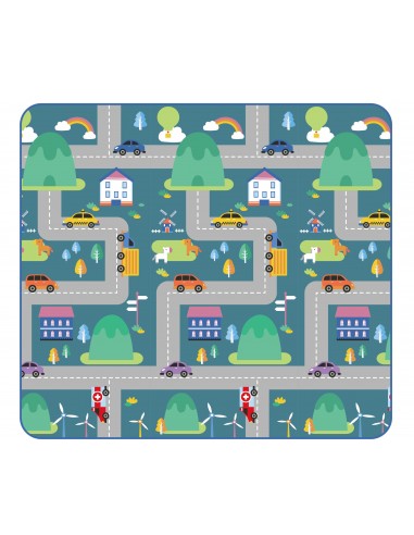 Mata dwustronna piankowa składana ulice 150x200