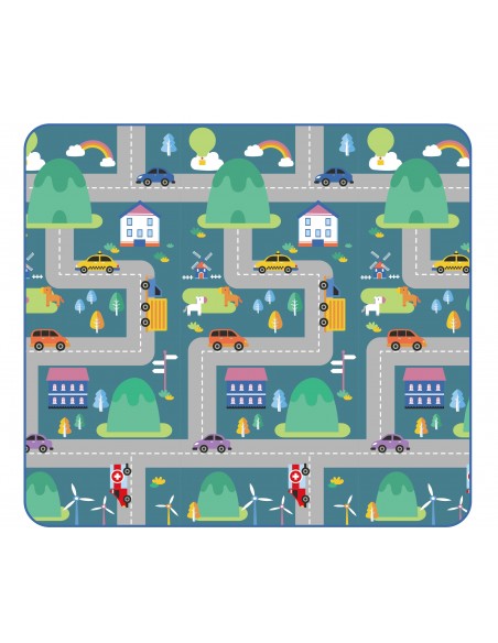 Mata dwustronna piankowa składana ulice 150x200