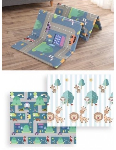 Mata dwustronna piankowa składana ulice 150x200