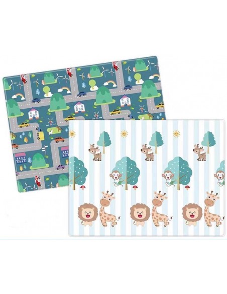 Mata dwustronna piankowa składana ulice 150x200