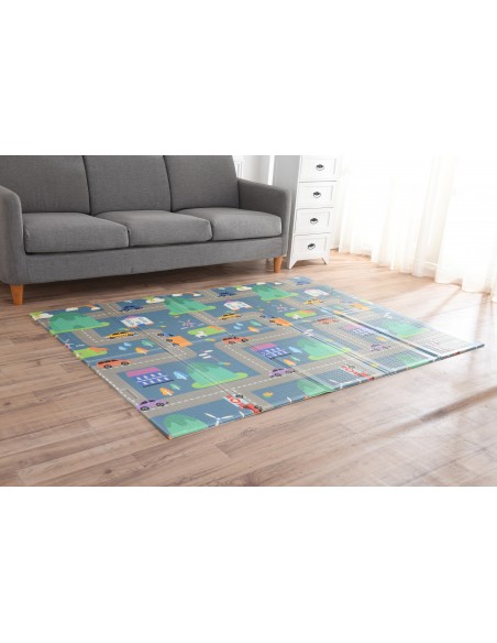 Mata dwustronna piankowa składana ulice 150x200