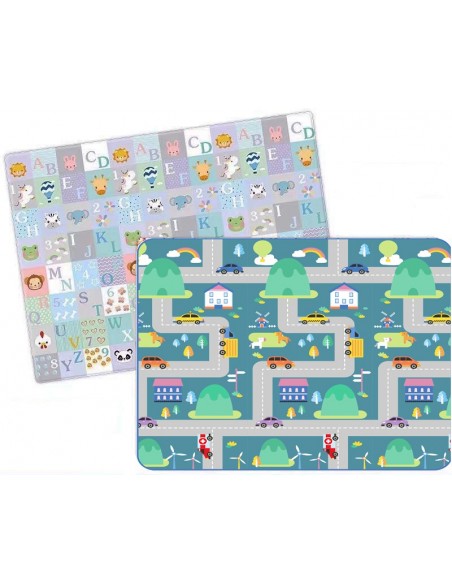 Mata dwustronna piankowa ulice / alfabet 150 x 200