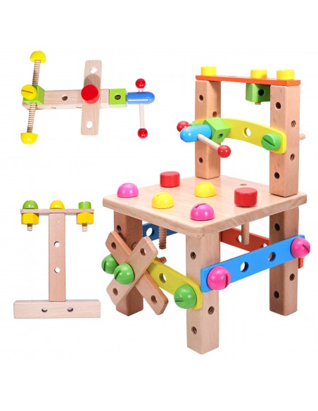 Warsztat dla dzieci drewniany narzędzia klocki