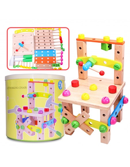 Warsztat dla dzieci drewniany narzędzia klocki