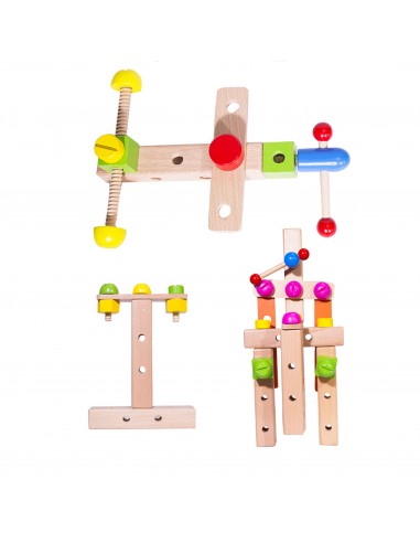 Warsztat dla dzieci drewniany narzędzia klocki