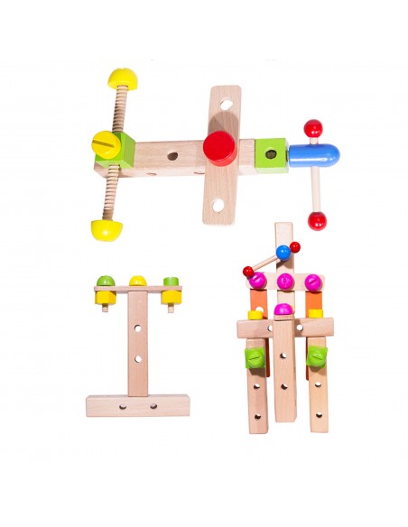 Warsztat dla dzieci drewniany narzędzia klocki